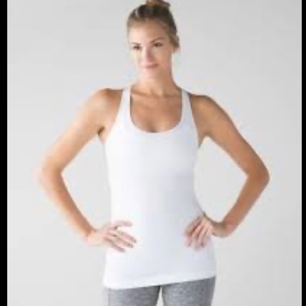 Lulu white cool racer back tank